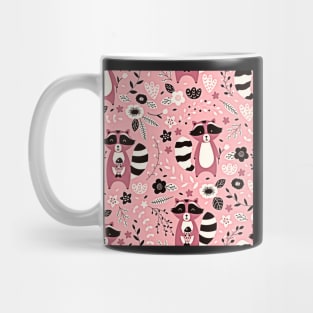 Pink Raccoon Pattern Mug